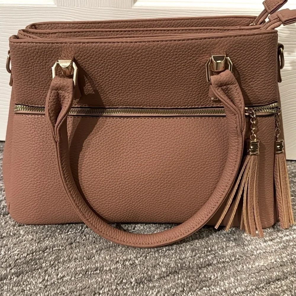 🆕Women Satchel Handle/Shoulder Handbag-Pockets Zipper PU Leather Crossbody - New